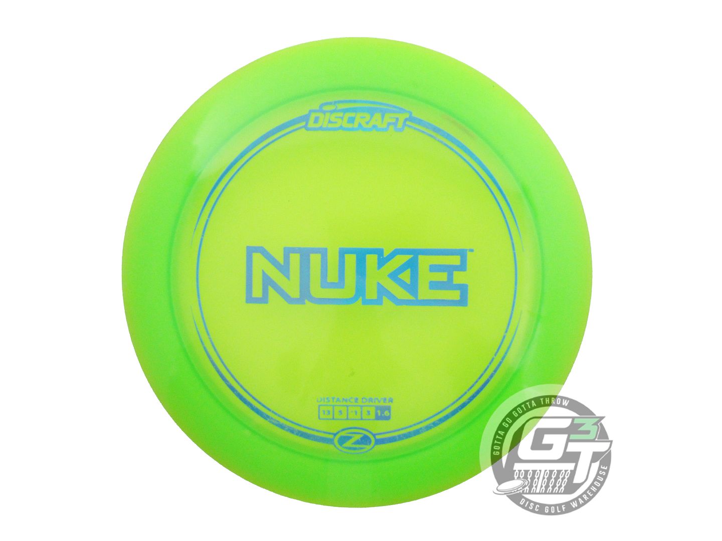 USED Discraft Z Nuke 172g Lime Blue Holo Foil Distance Driver Golf Disc