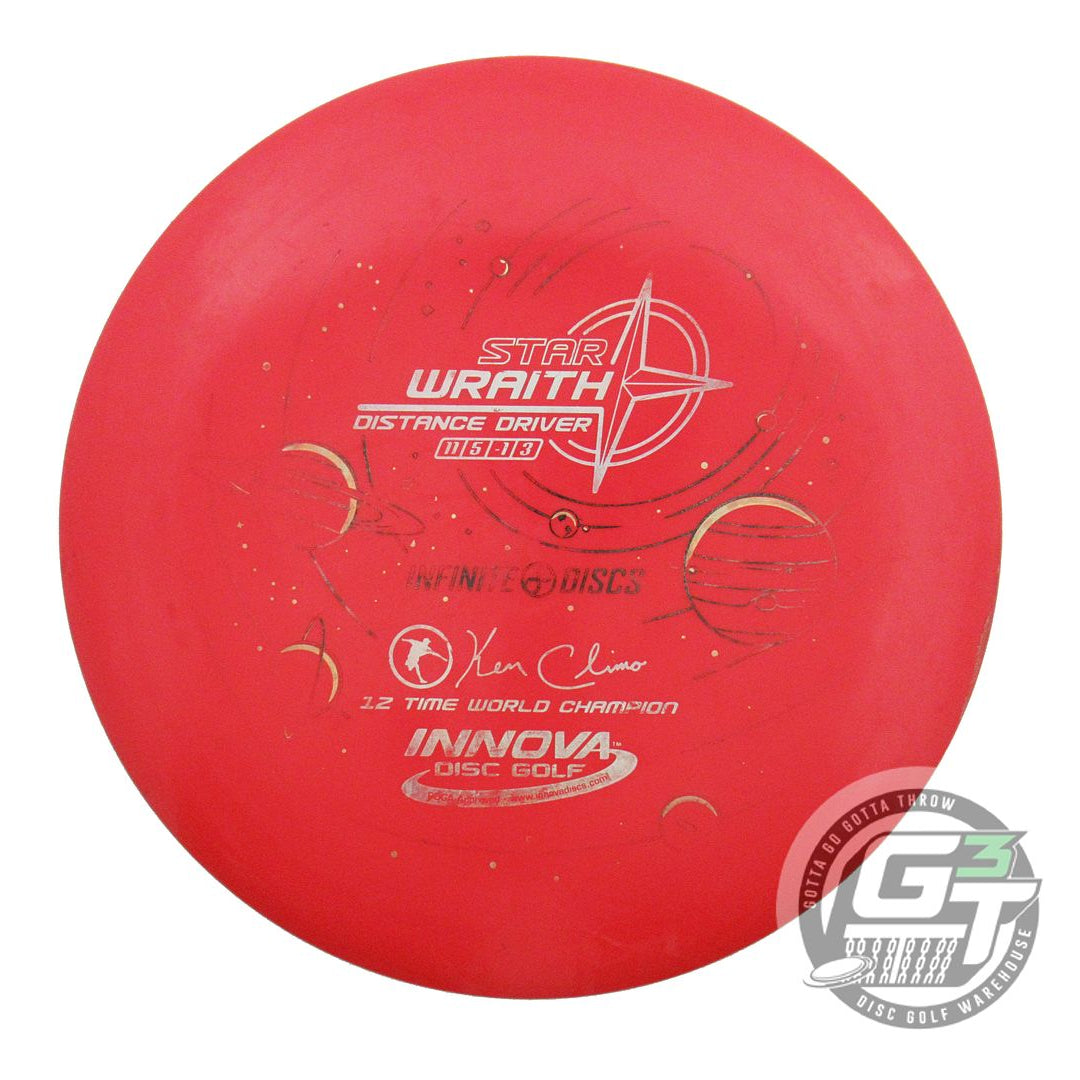 USED Innova Star Wraith 175g Red Silver Holo Foil Distance Driver Golf Disc