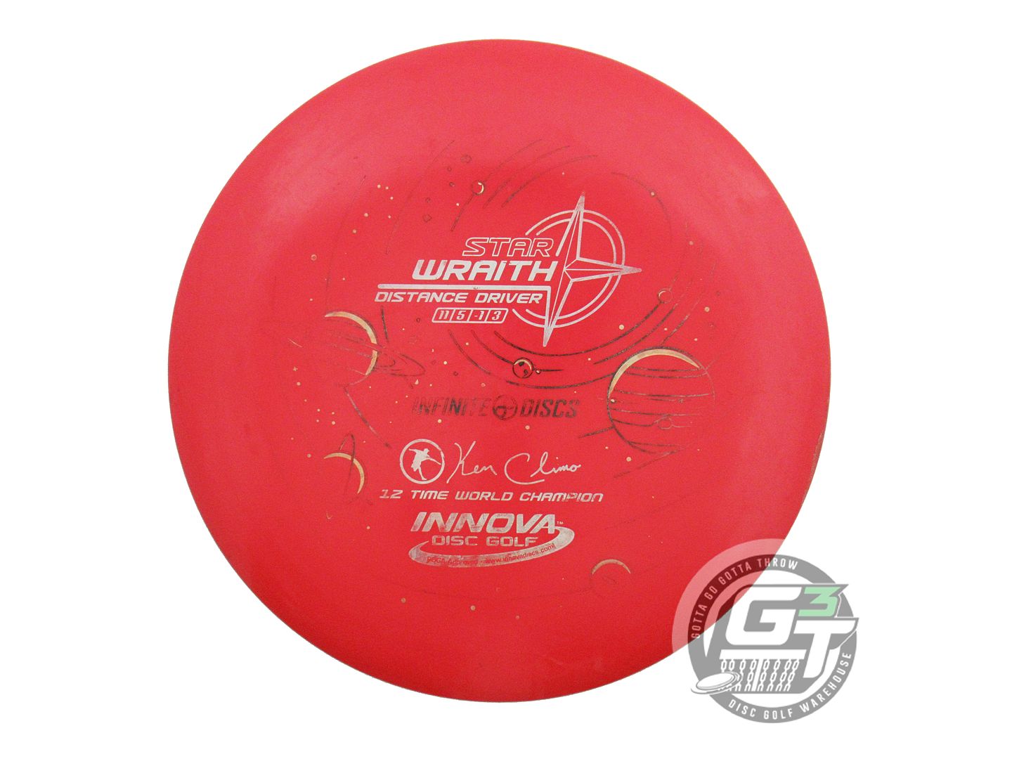 USED Innova Star Wraith 175g Red Silver Holo Foil Distance Driver Golf Disc