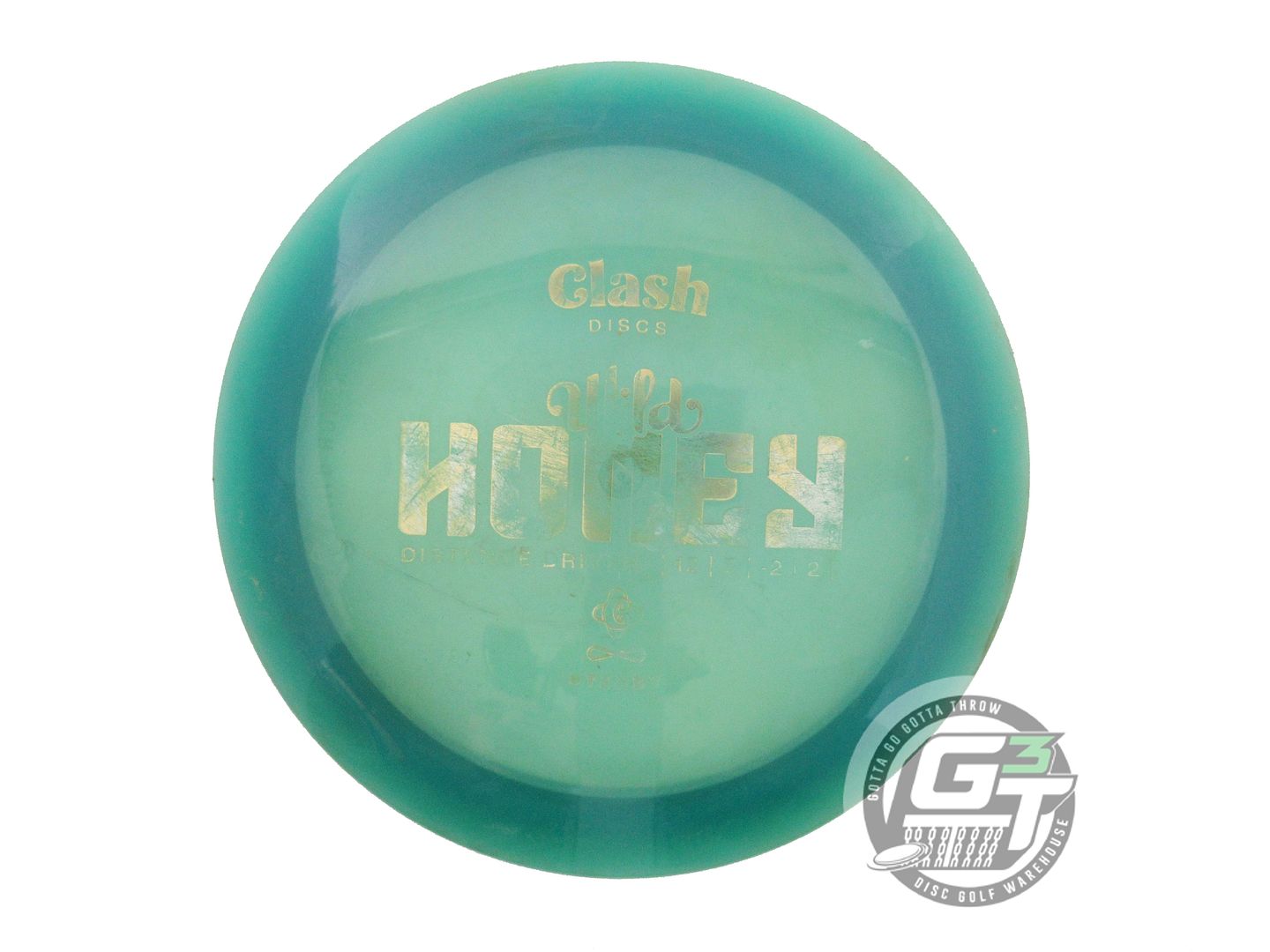 USED Clash Discs Steady Wild Honey 171g Teal Gold Foil Distance Driver Golf Disc