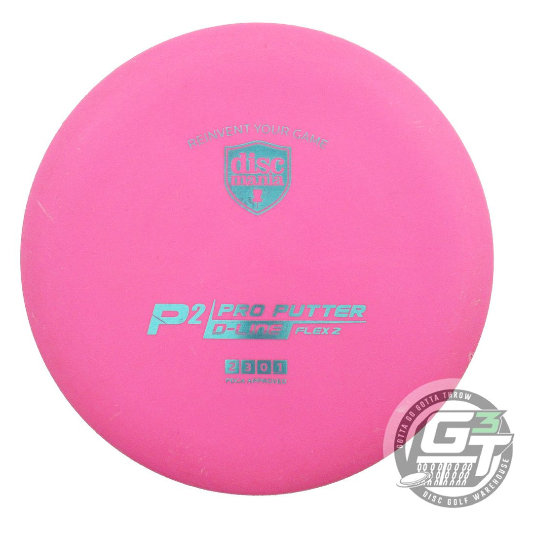 USED DiscMania D-Line Flex 2 P2 173g Pink Aqua Foil Putter Golf Disc