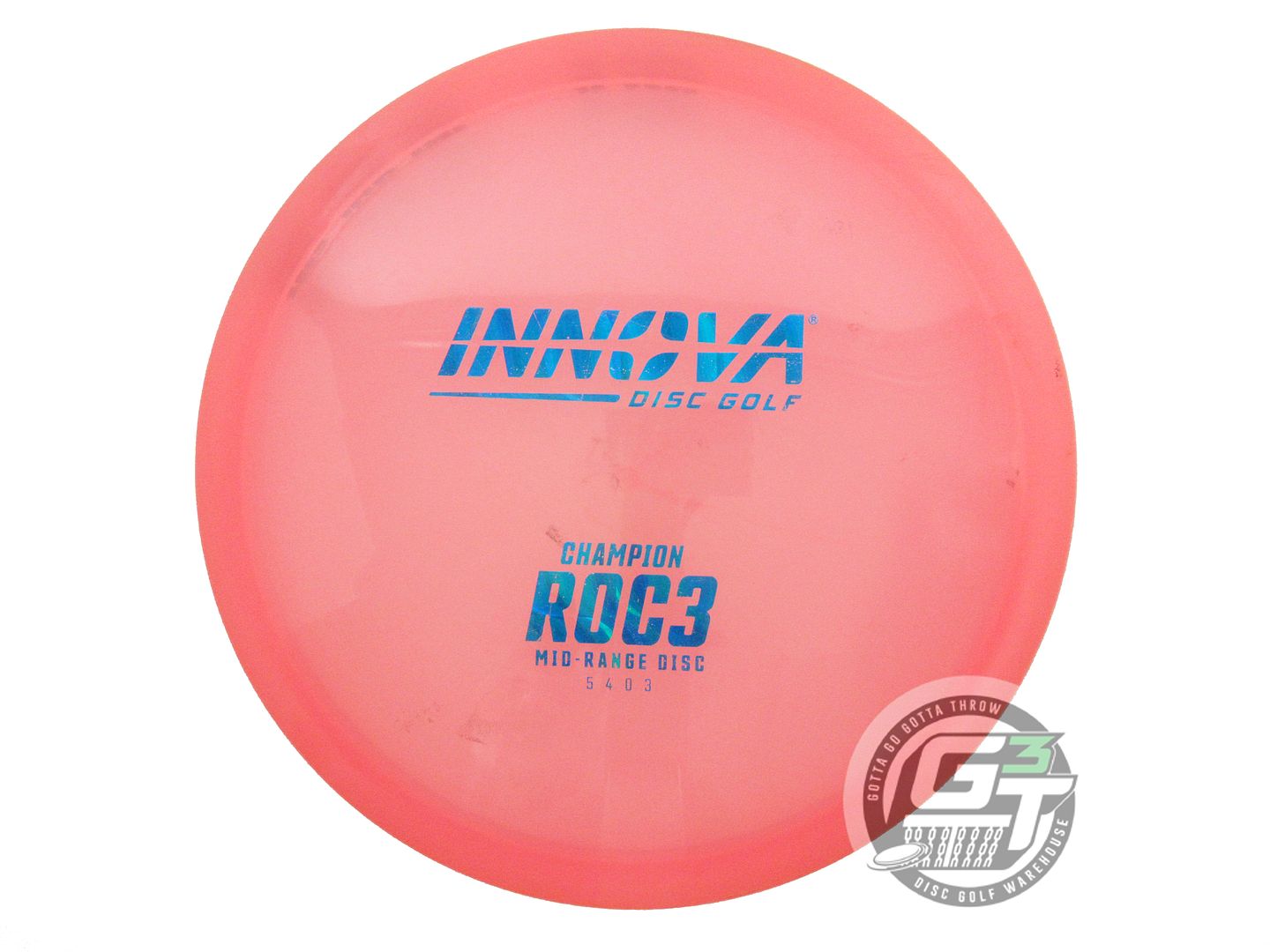 USED Innova Champion Roc3 176g Pink Blue Prism Foil Midrange Golf Disc