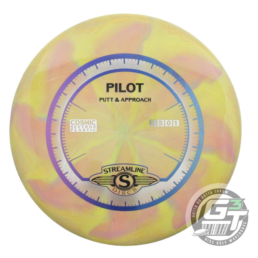 USED Streamline Discs Cosmic Neutron Pilot 168g Yellow-Pink Putter Golf Disc
