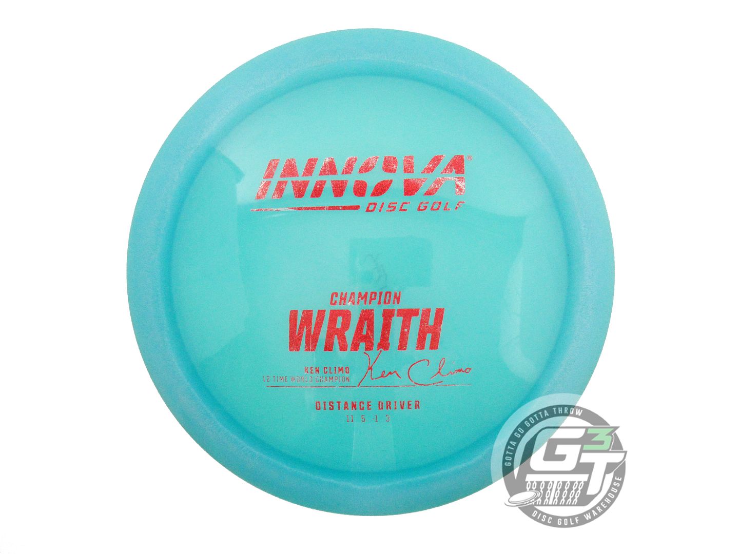 USED Innova Champion Wraith 173g Aqua Red Glitter Foil Distance Driver Golf Disc