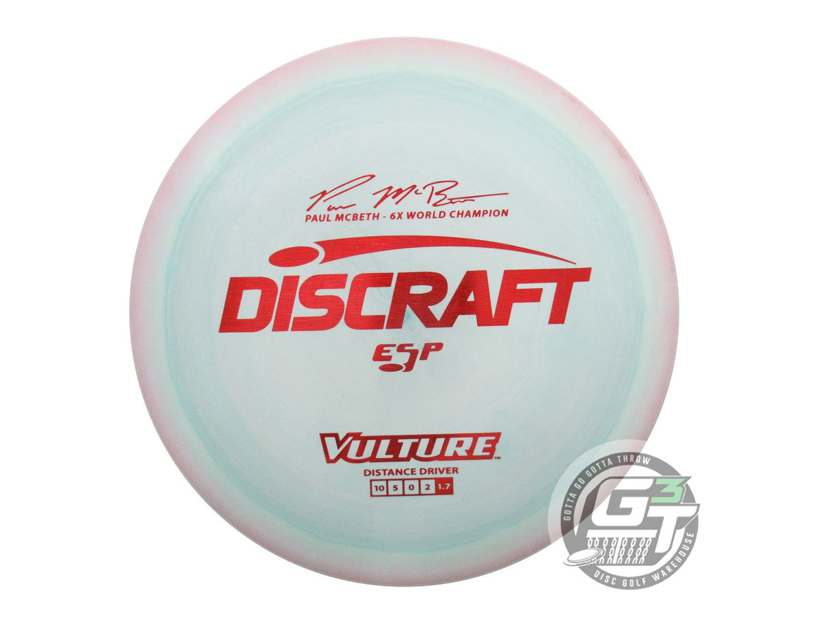 USED Discraft ESP Vulture 175g Pink-Seafoam Red Holo Foil Distance Driver Disc