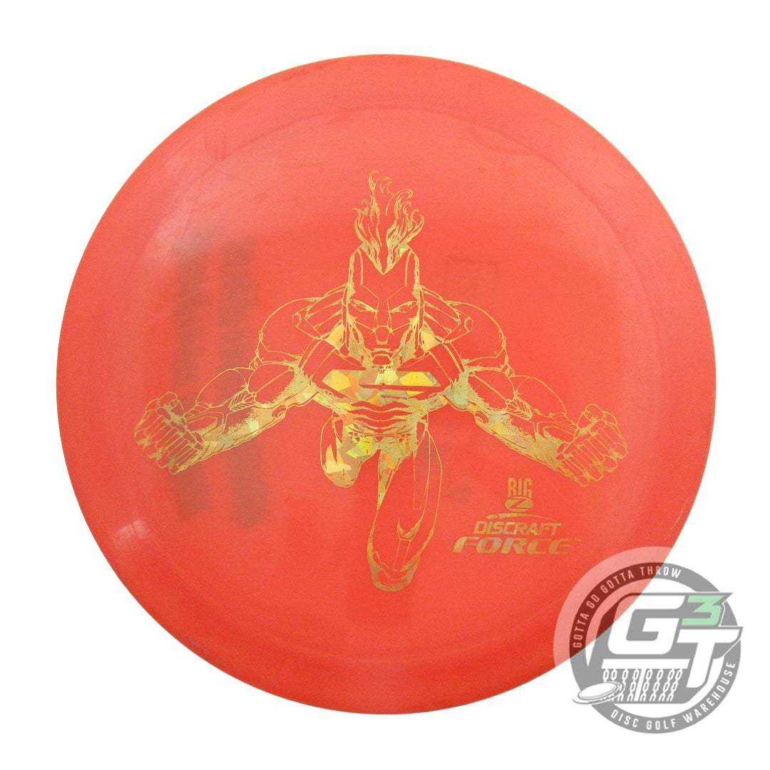 USED Discraft Big Z Force 176g Orange Gold Shatter Foil Distance Driver Disc