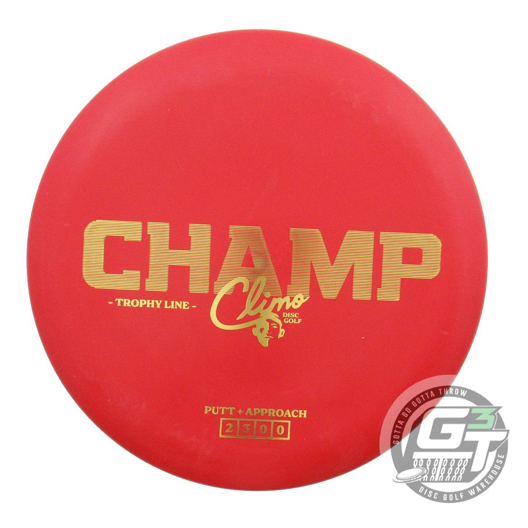 NOS Climo Trophy Line Champ 173g Red Gold Foil Putter Golf Disc