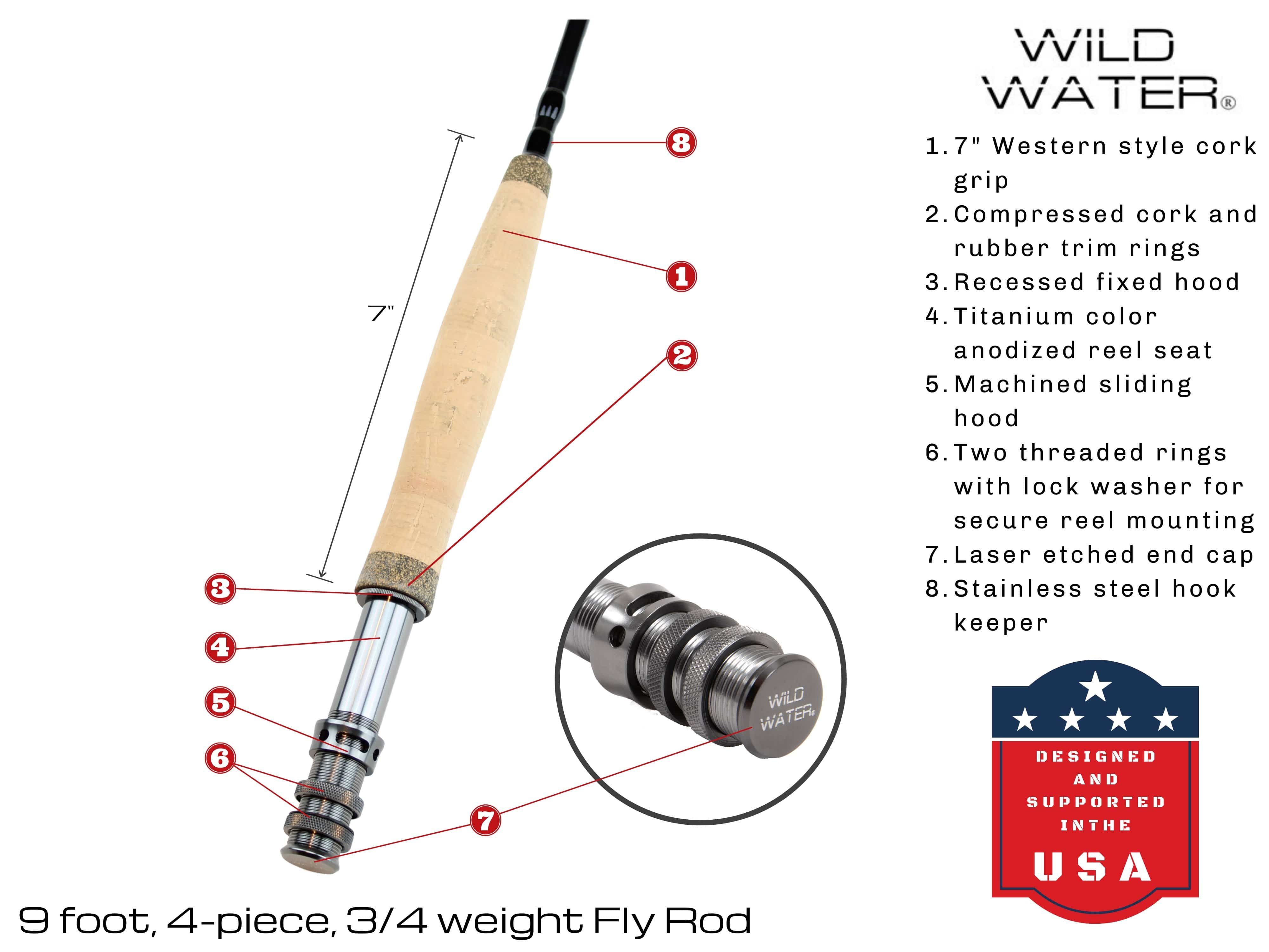 Wild Water Standard Fly Fishing Combo, 9 ft 3/4 wt Rod