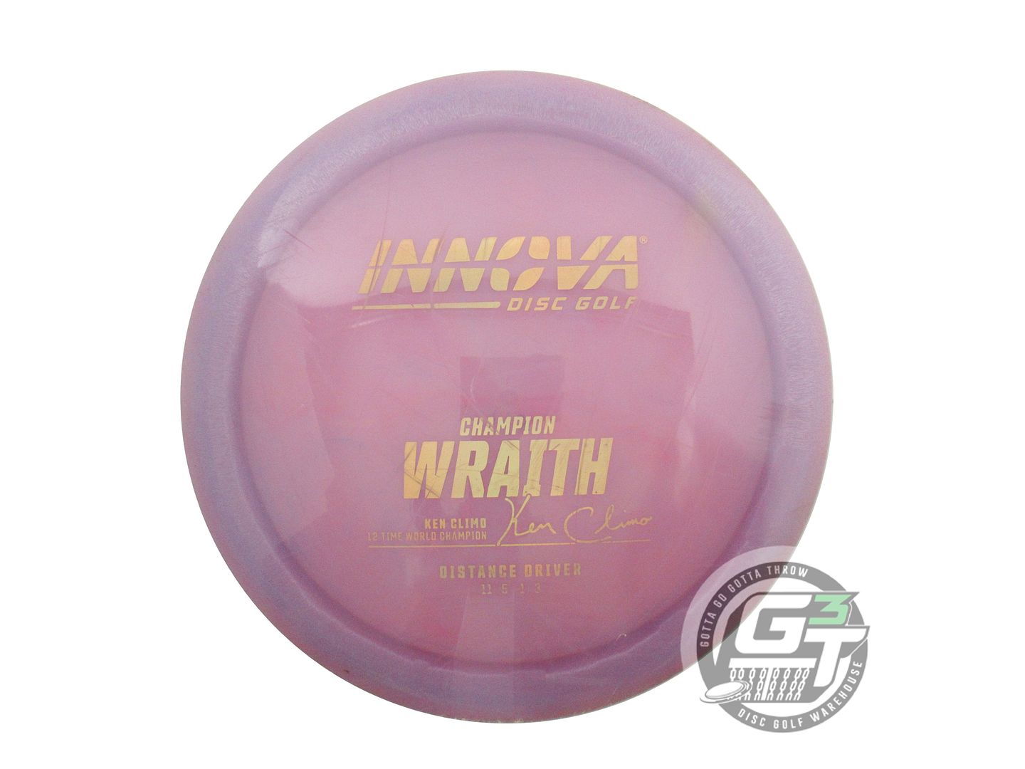 USED Innova Champion Wraith 170g Lilac Gold Holo Foil Distance Driver Golf Disc