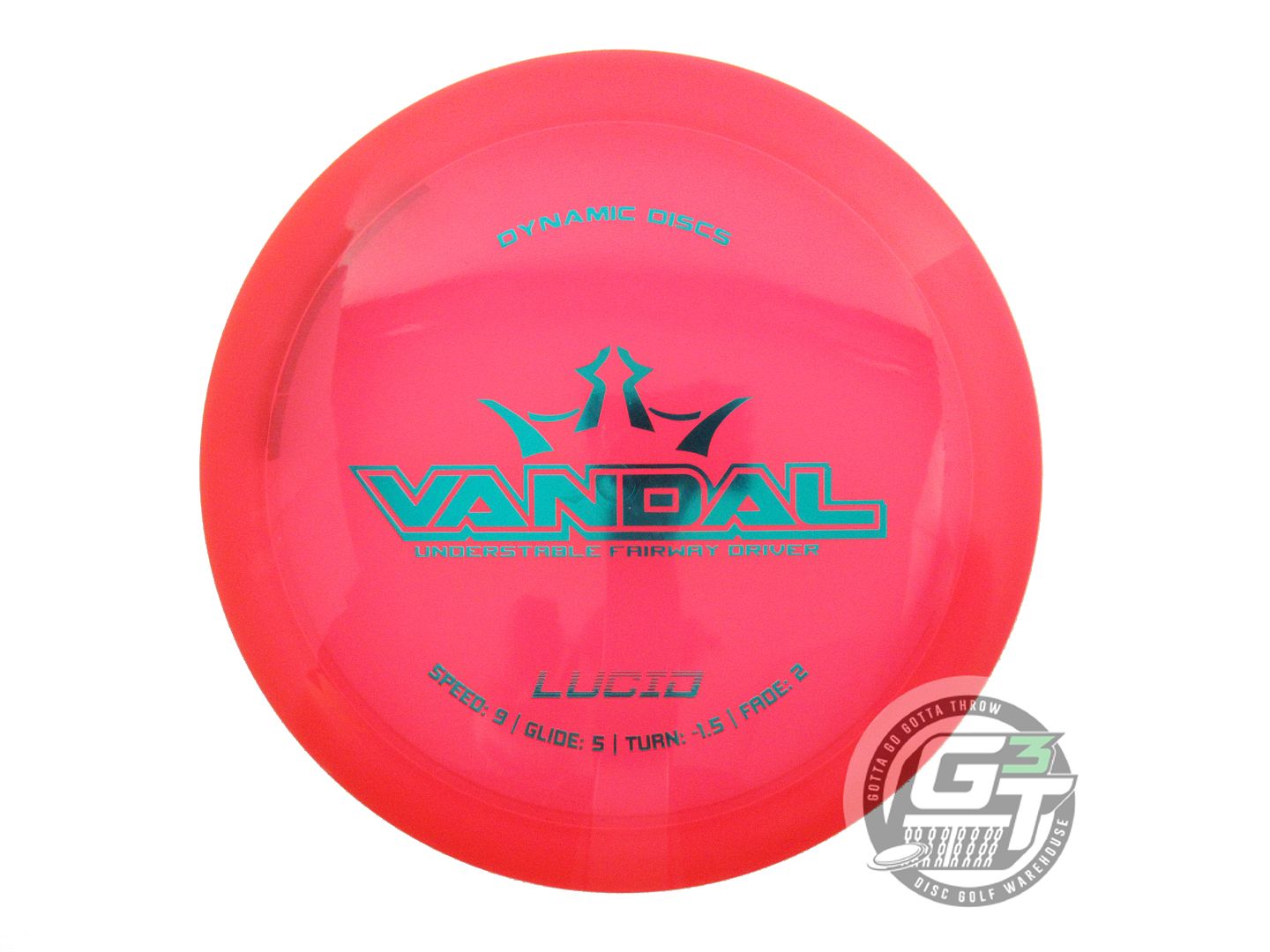 USED Dynamic Discs Lucid Vandal 173g Red Teal Foil Distance Driver Golf Disc