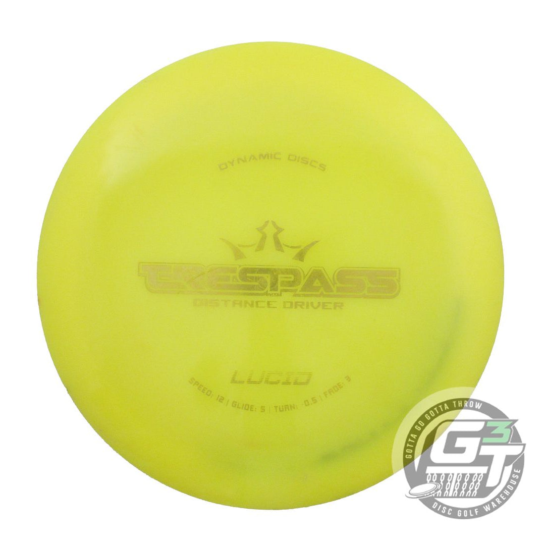 USED Dynamic Discs Lucid Trespass 174g Yellow Gold Foil Distance Driver Disc