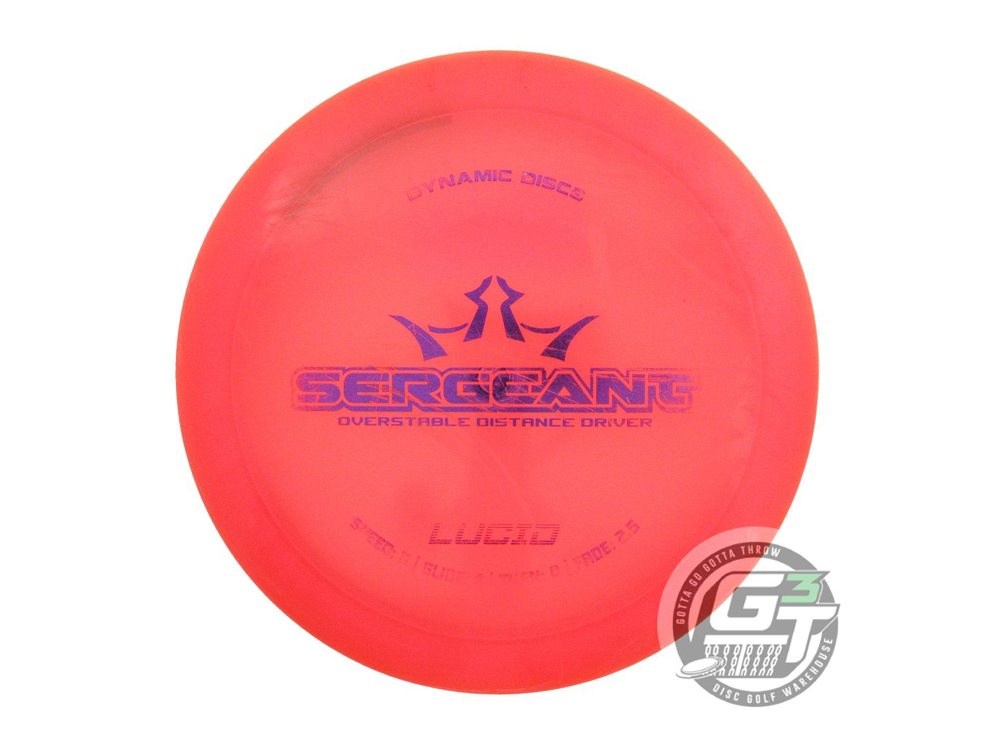 USED Dynamic Discs Lucid Sergeant 169g Red Purple Foil Driver Golf Disc