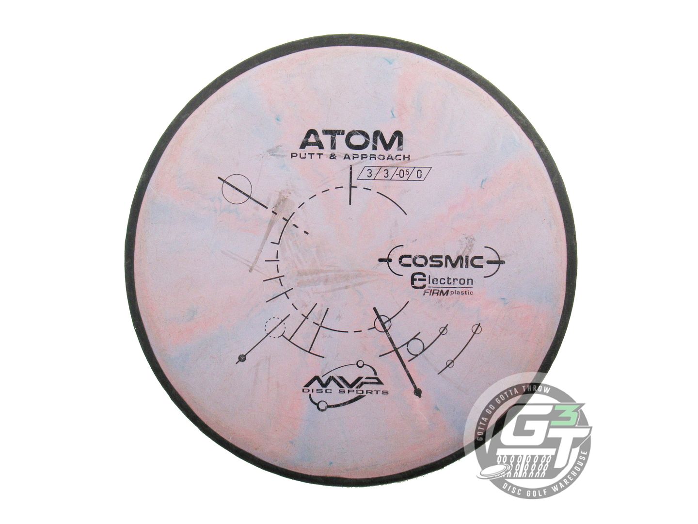 USED MVP Disc Sports Cosmic Electron Firm Atom 171g Lilac-Peach Putter Golf Disc