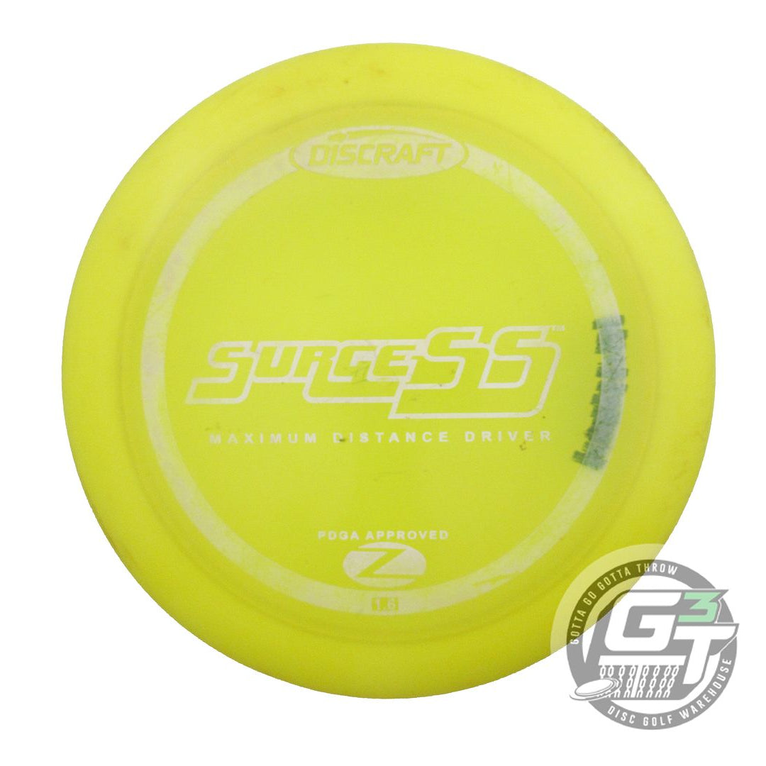 USED Discraft Z Surge SS 175g Yellow White Stamp PFN Distance Driver Golf Disc