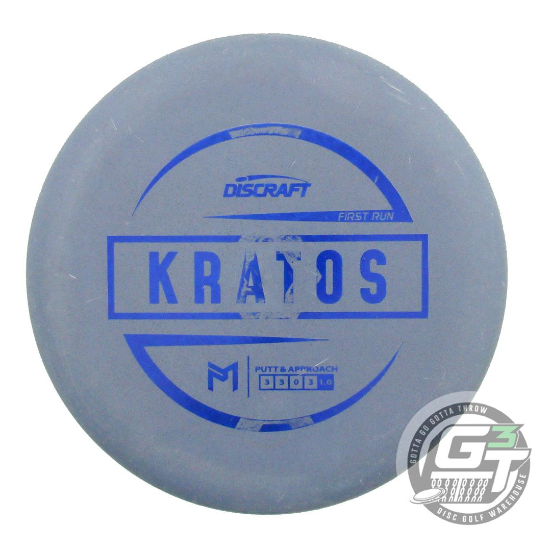 USED Discraft FIRST RUN Rubber Blend Kratos 172g Blue Blue Shatter Putter Disc