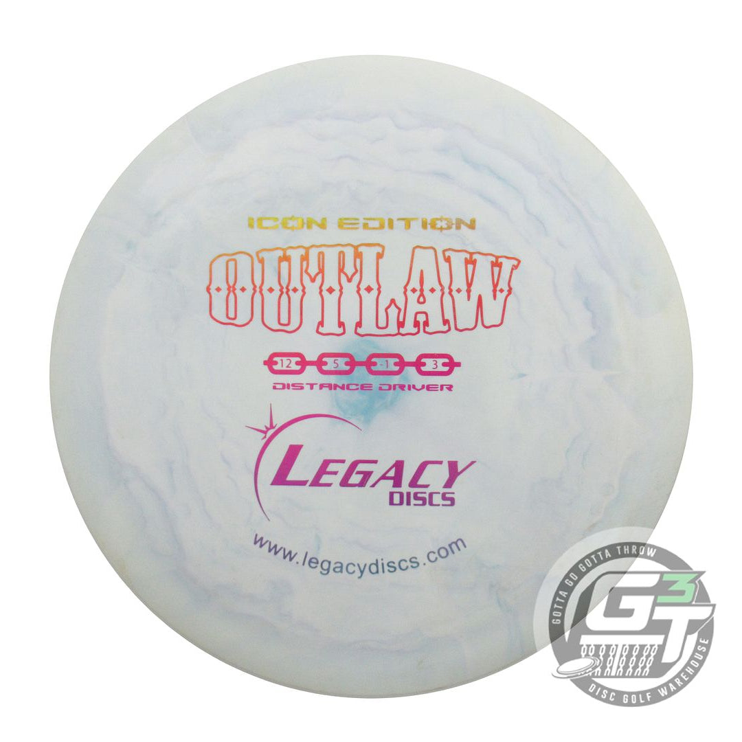 USED Legacy Discs Icon Outlaw 175g White-Lilac Rainbow Shatter Driver Golf Disc
