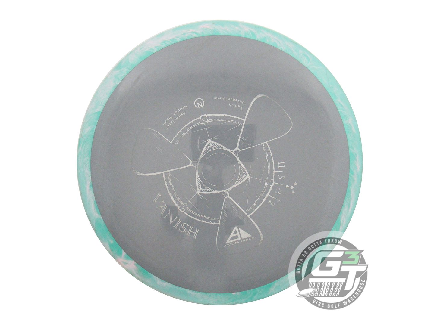 USED Axiom Discs Neutron Vanish 165g Gray Seafoam Rim Distance Driver Golf Disc