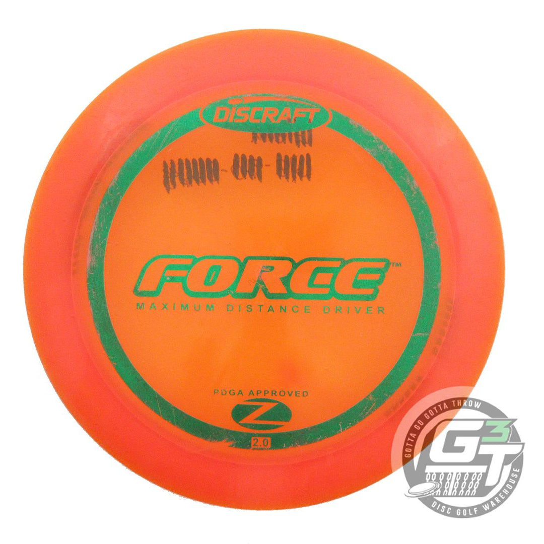 USED Discraft Z Force 175g Orange Green Foil PFN Distance Driver Golf Disc