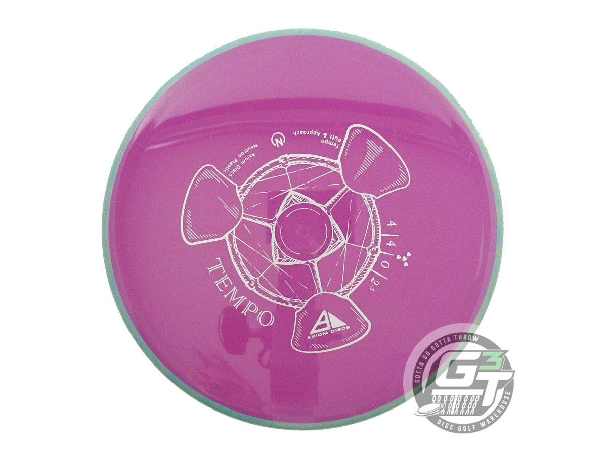 NOS Axiom Discs Neutron Tempo 175g Purple Green Rim Midrange Golf Disc