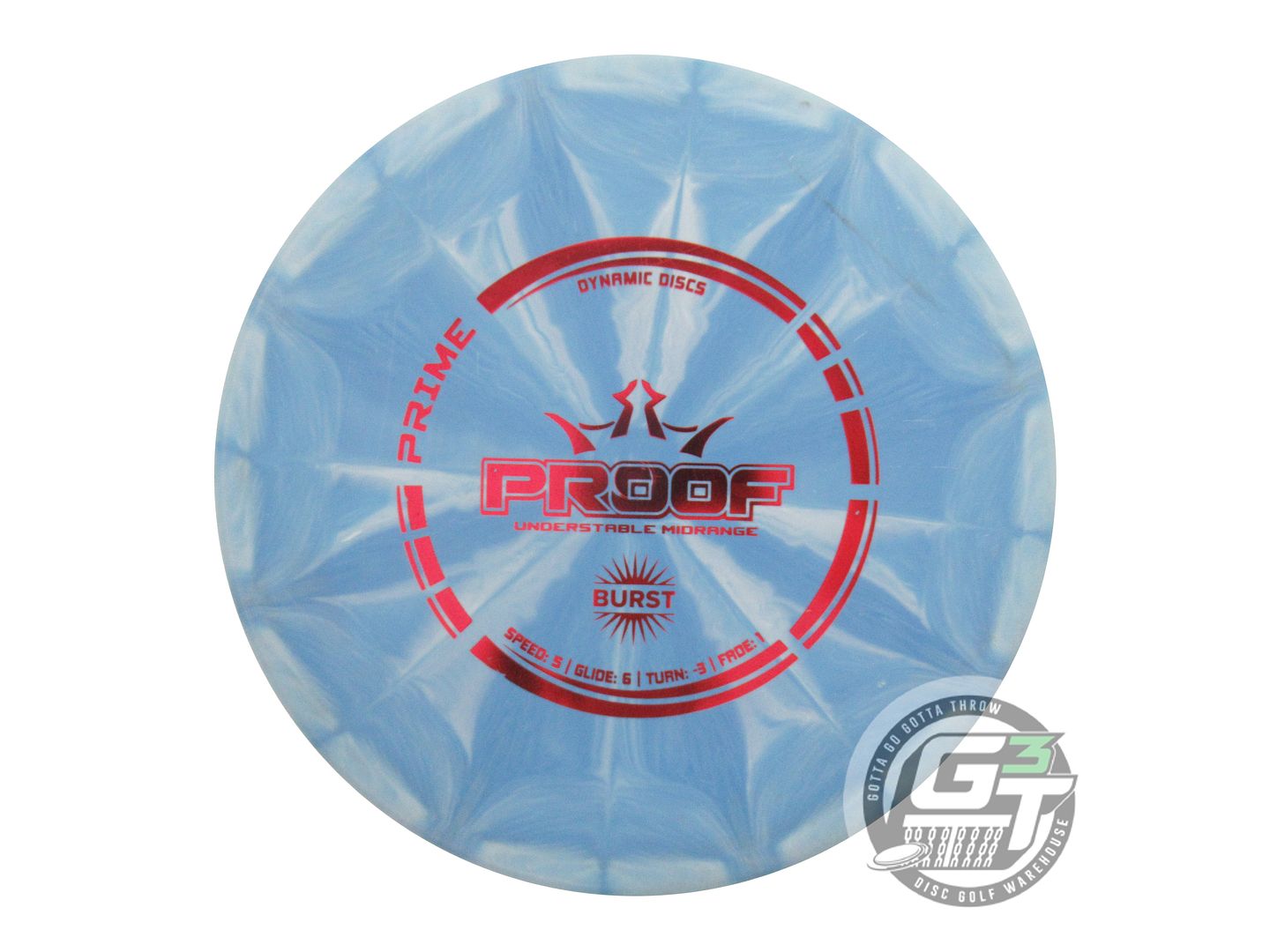 USED Dynamic Discs Prime Burst Proof 157g Blue Red Foil Midrange Golf Disc