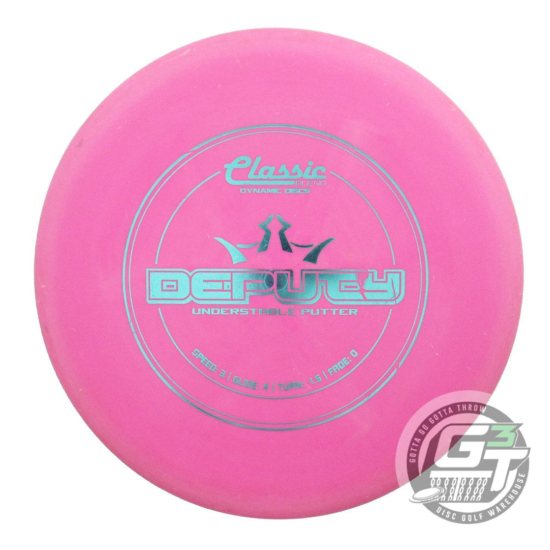 USED Dynamic Discs Classic Blend Deputy 173g Pink Aqua Foil Putter Golf Disc