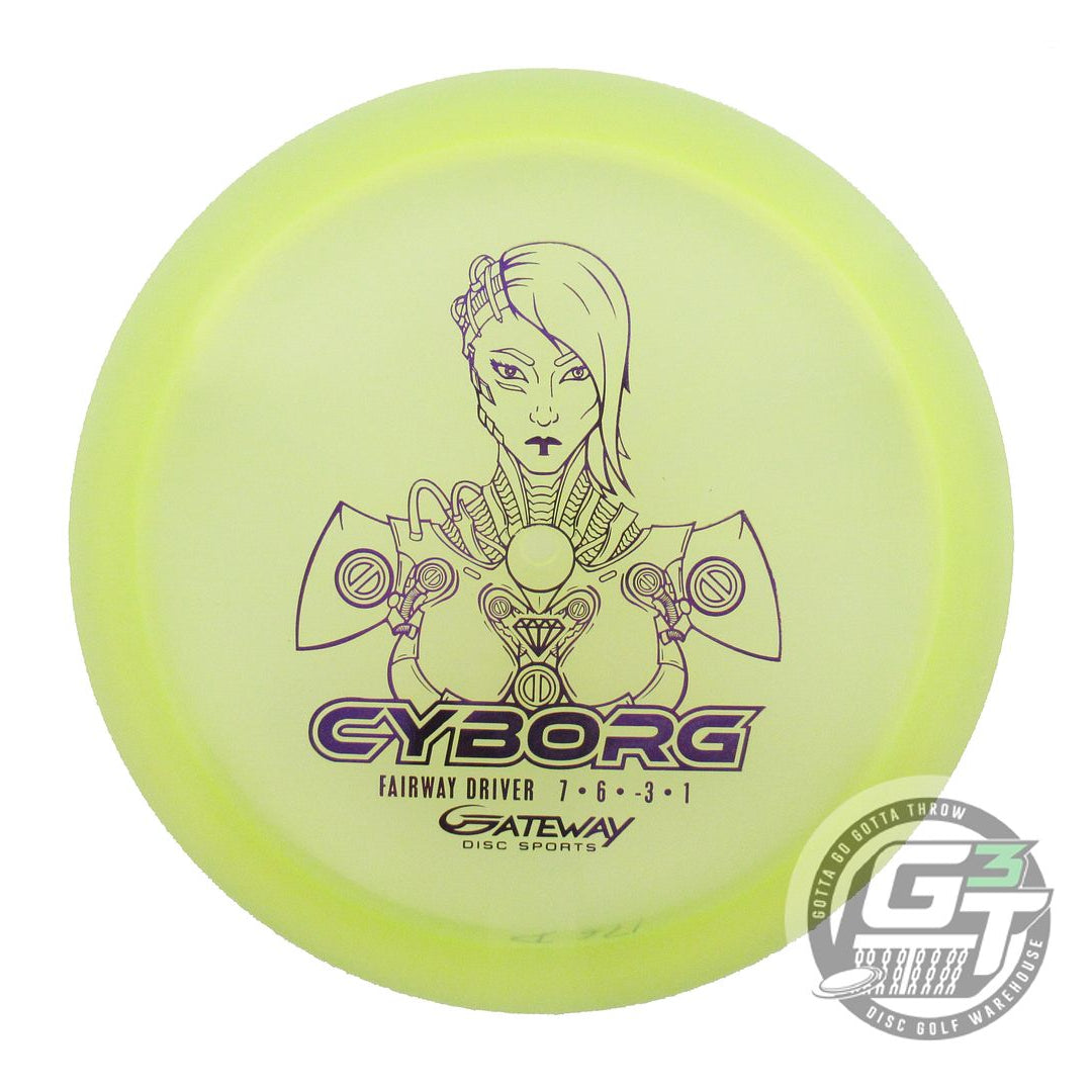 NOS Gateway Diamond Cyborg 176g Yellow Purple Foil Fairway Driver Golf Disc