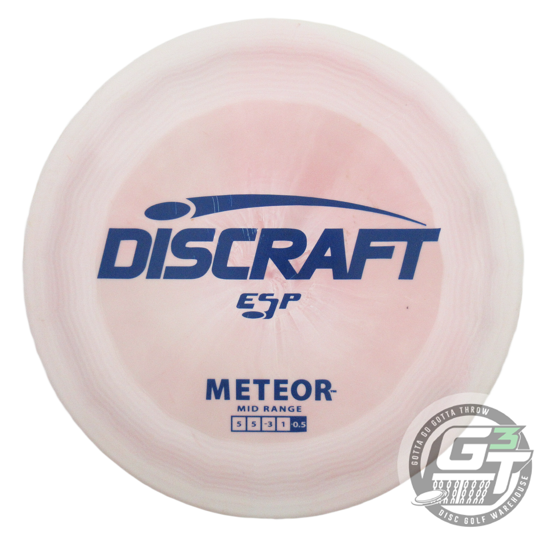 USED Discraft ESP Meteor 175g White-Peach Blue Stamp Midrange Golf Disc