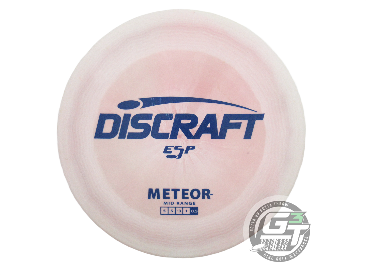 USED Discraft ESP Meteor 175g White-Peach Blue Stamp Midrange Golf Disc