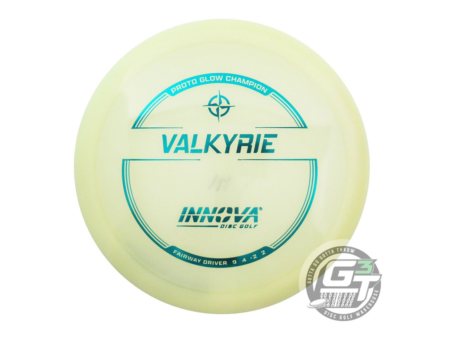 USED Innova PROTO Champion Glow Valkyrie 171g Teal Foil Distance Driver Disc