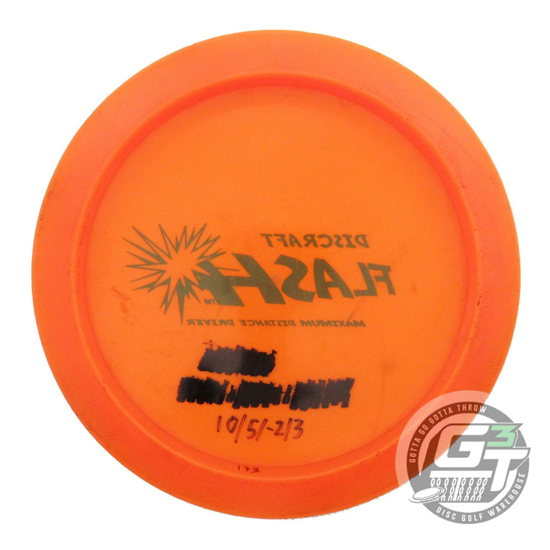 USED Discraft Elite Z Flash 173g Orange Black Stamp Distance Driver Golf Disc