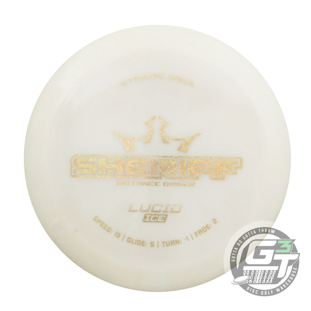 USED Dynamic Discs X-OUT Lucid Sheriff 170g White Gold Shatter Foil Driver Disc