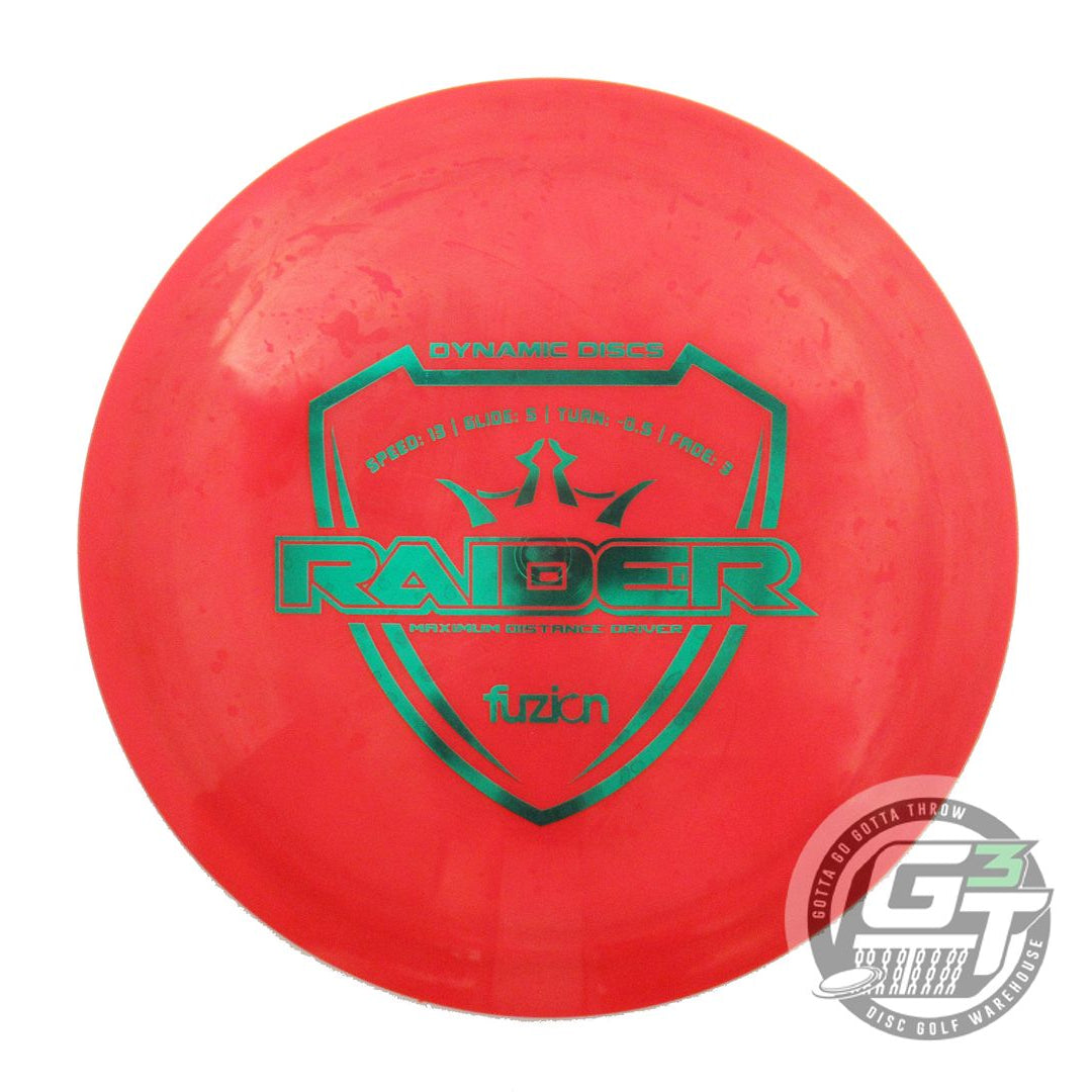 USED Dynamic Discs Fuzion Raider 173g Red Green Foil Distance Driver Golf Disc