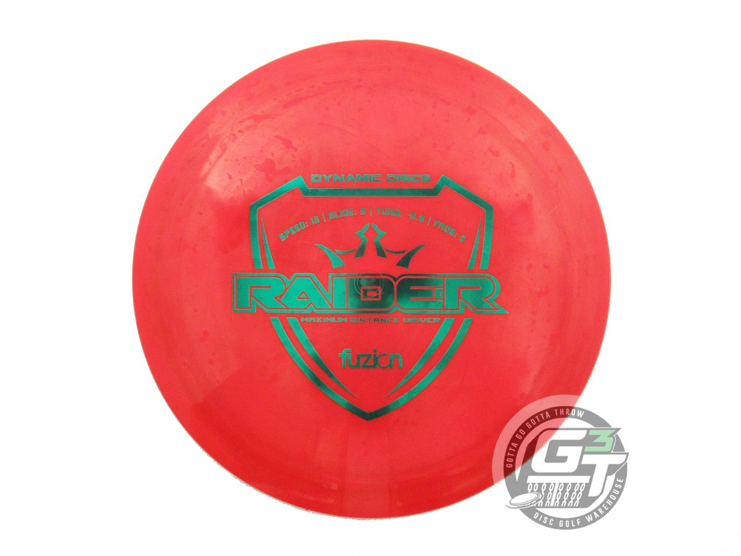 USED Dynamic Discs Fuzion Raider 173g Red Green Foil Distance Driver Golf Disc