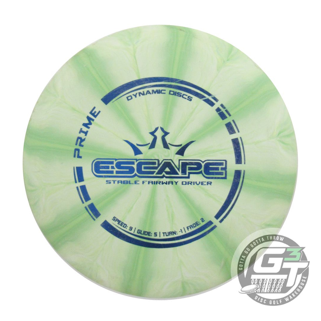 USED Dynamic Discs Prime Burst Escape 173g Green Blue Foil Fairway Driver Disc