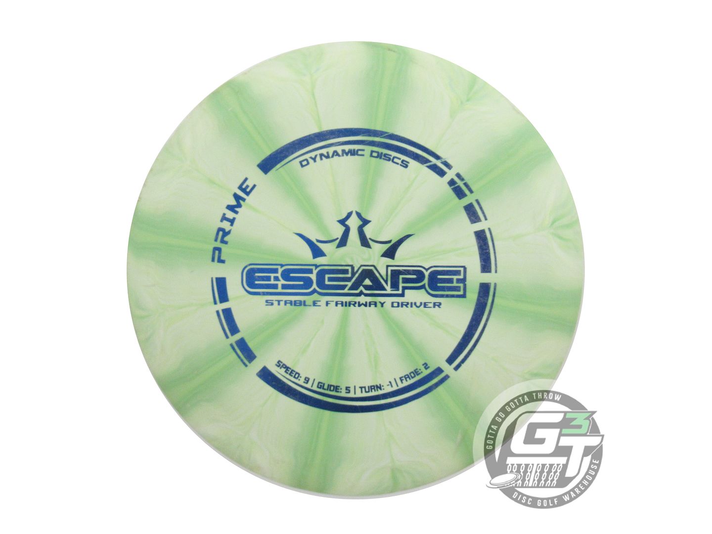 USED Dynamic Discs Prime Burst Escape 173g Green Blue Foil Fairway Driver Disc