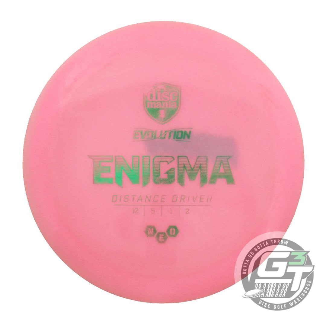 USED DiscMania Neo Enigma 173g Pink Green Foil Distance Driver Golf Disc