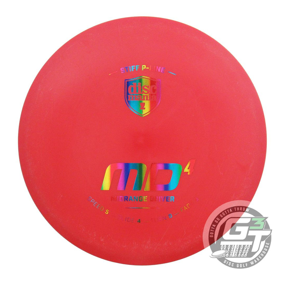 USED DiscMania P-Line Stiff MD4 167g Red Rainbow Foil Midrange Golf Disc