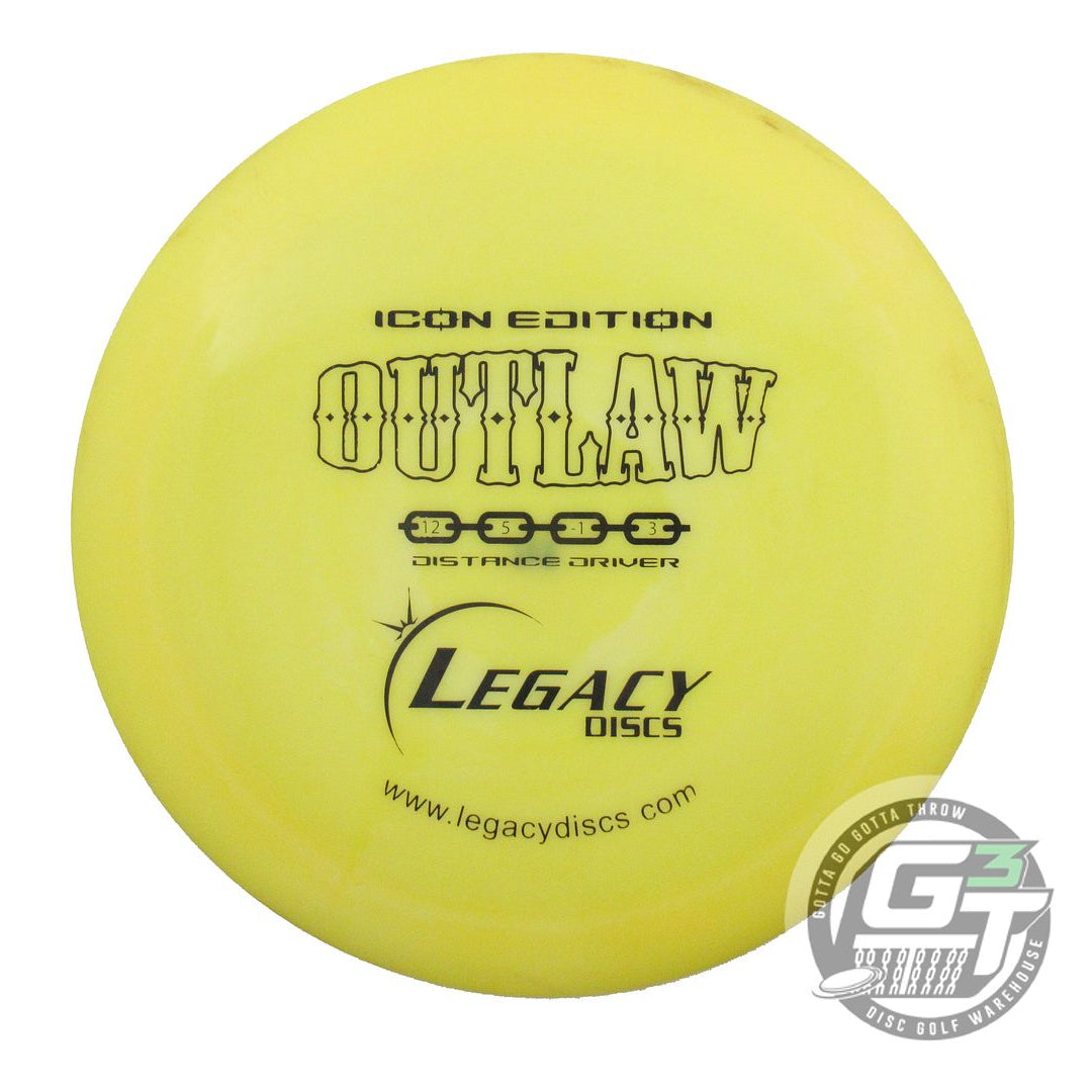 USED Legacy Discs Icon Outlaw 168g Yellow Black Stamp Distance Driver Golf Disc