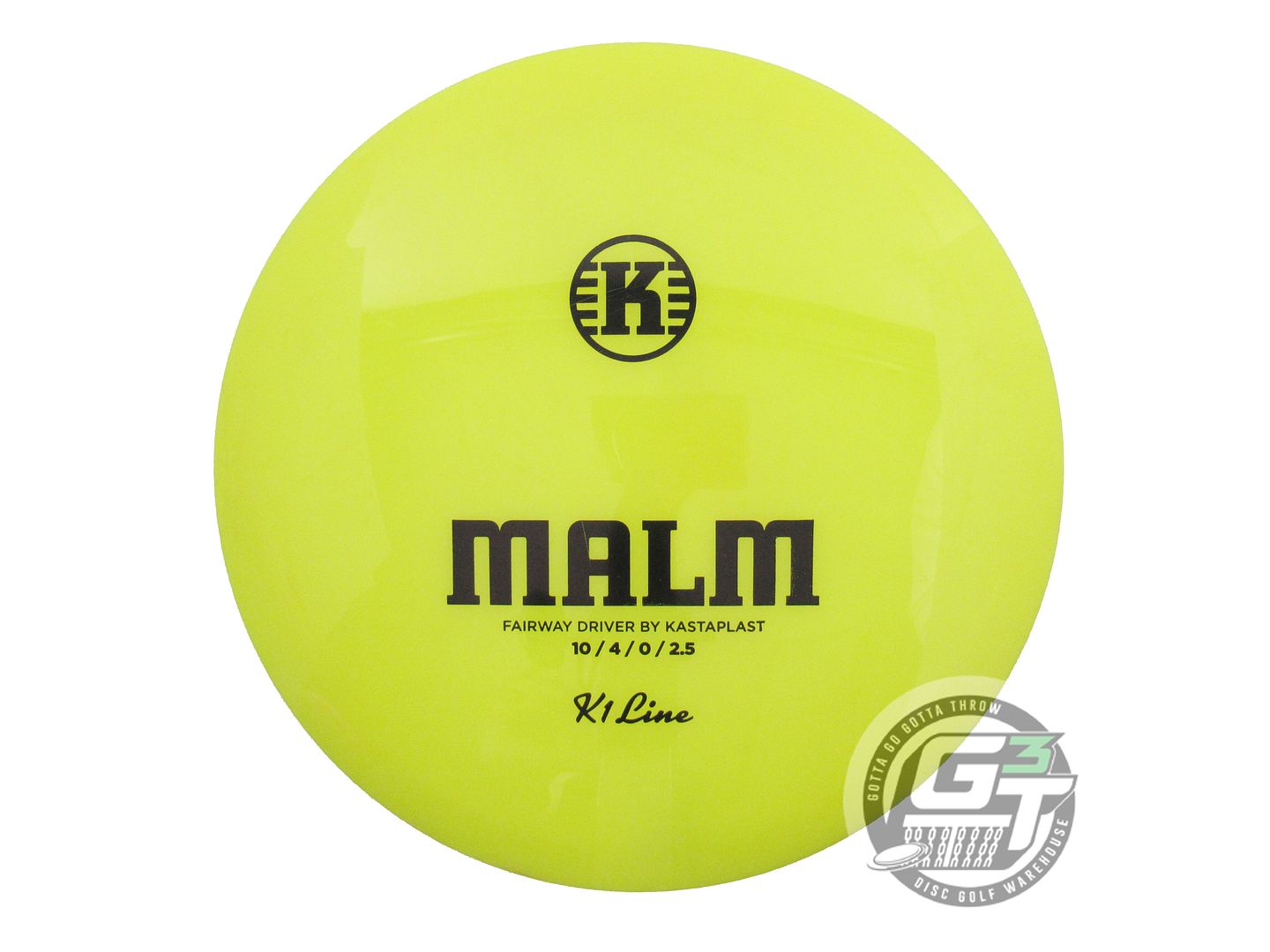 USED Kastaplast K1 Malm 175g Yellow Black Stamp Fairway Driver Golf Disc