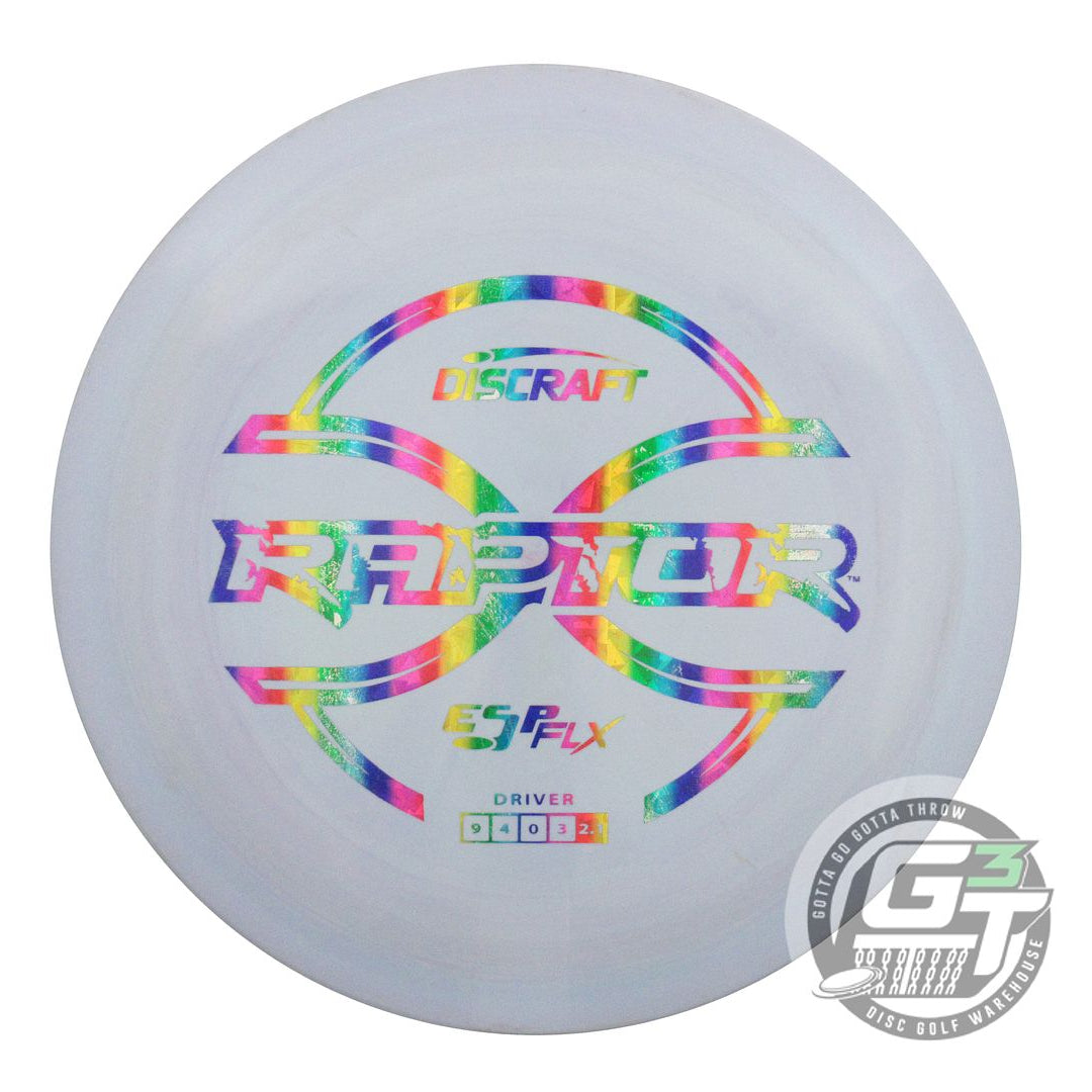 USED Discraft ESP FLX Raptor 170g Lilac-Gray Rainbow Shatter Driver Disc