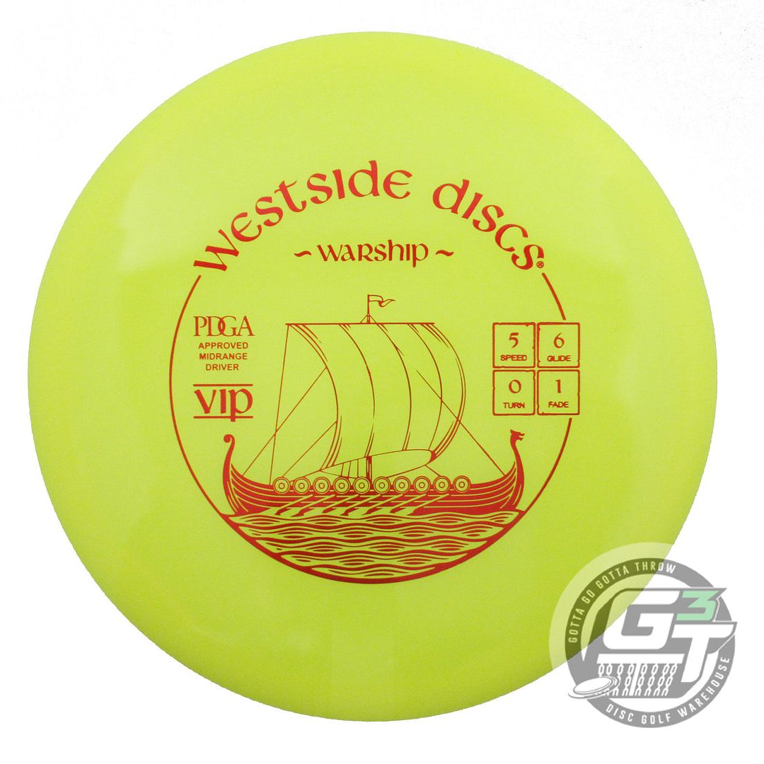 NOS Westside Discs VIP Warship 180g Yellow Red Foil Midrange Golf Disc