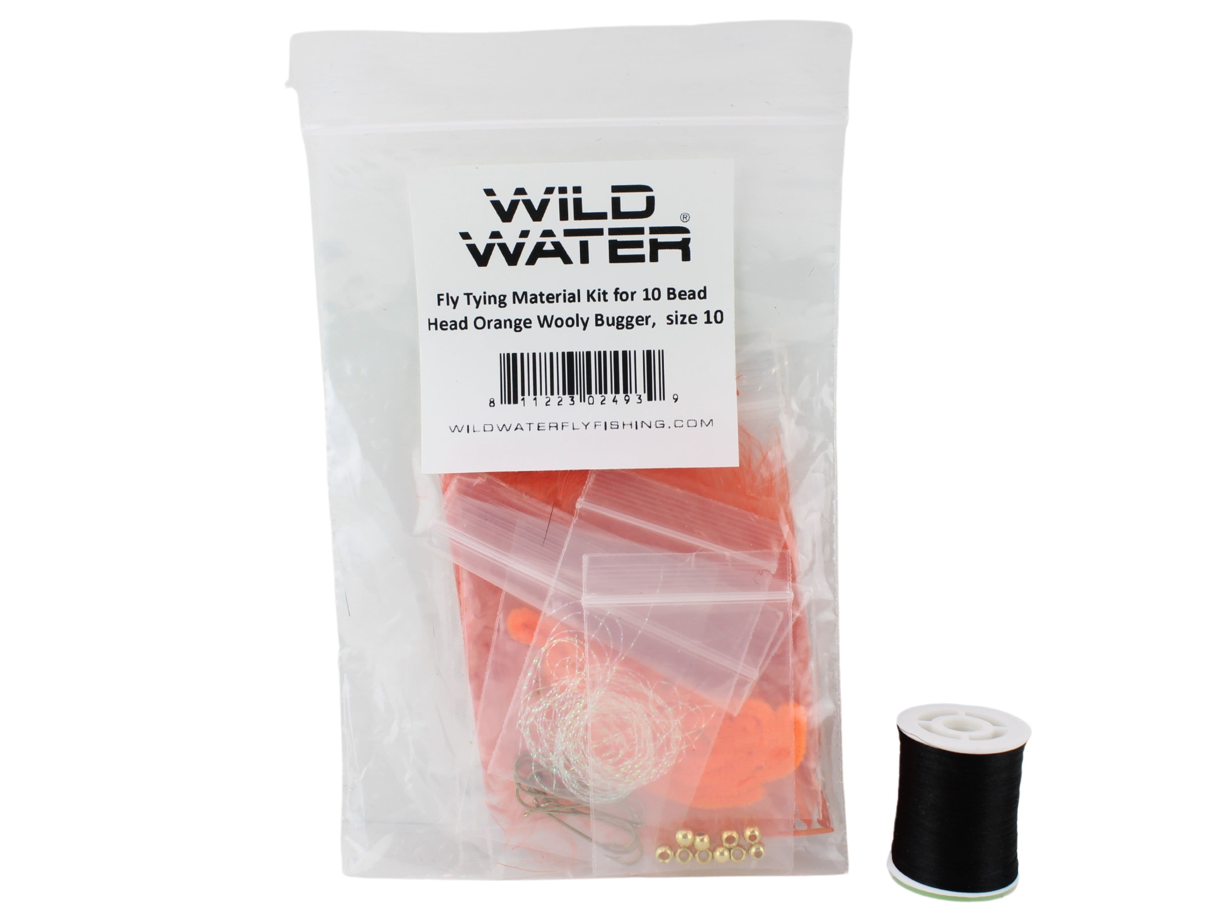 Wild Water Fly Fishing Fly Tying Material Kit, Bead Head Orange