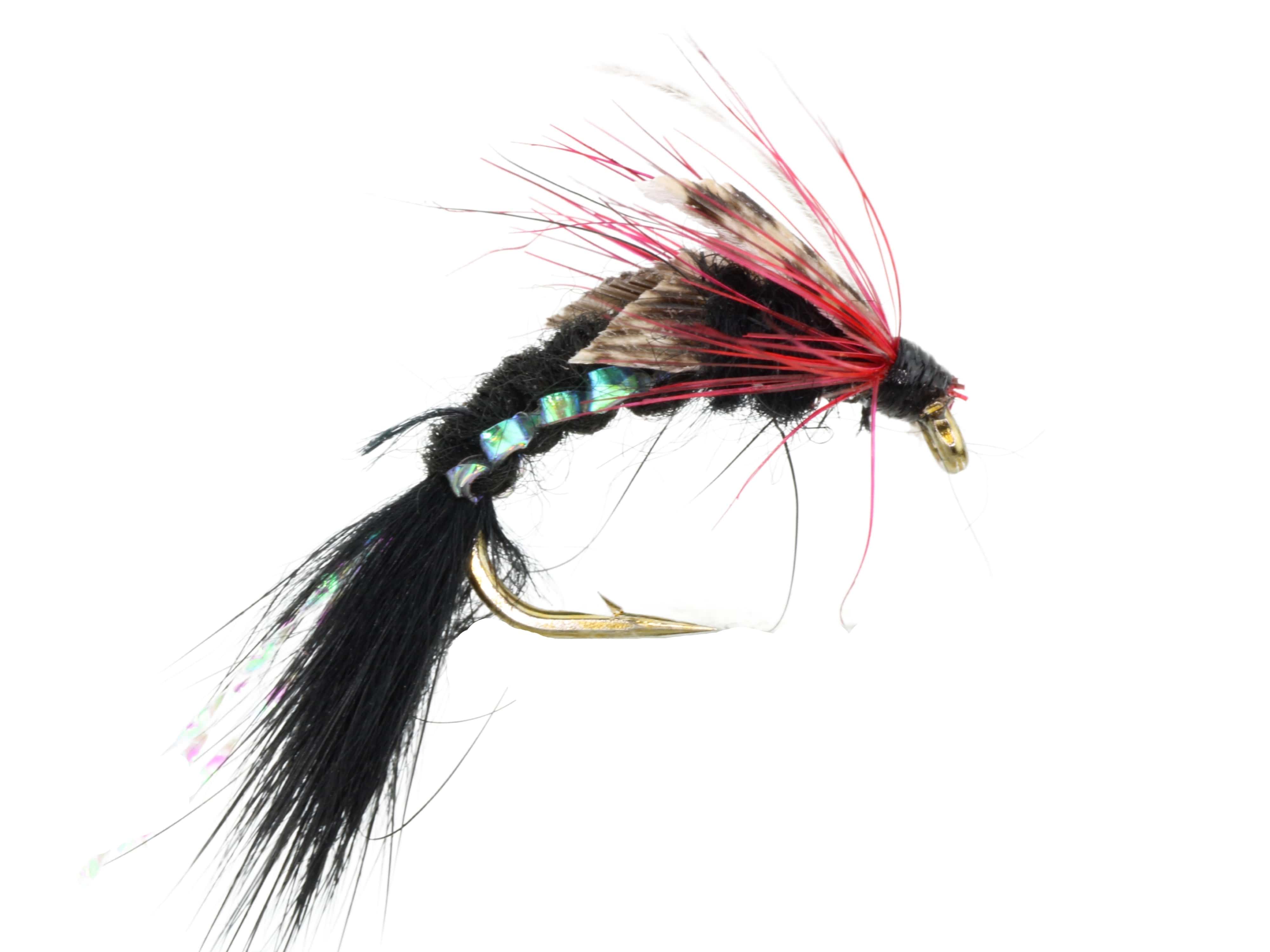 Wild Water Fly Fishing Woven Black Caddis, Size 10, Qty. 6