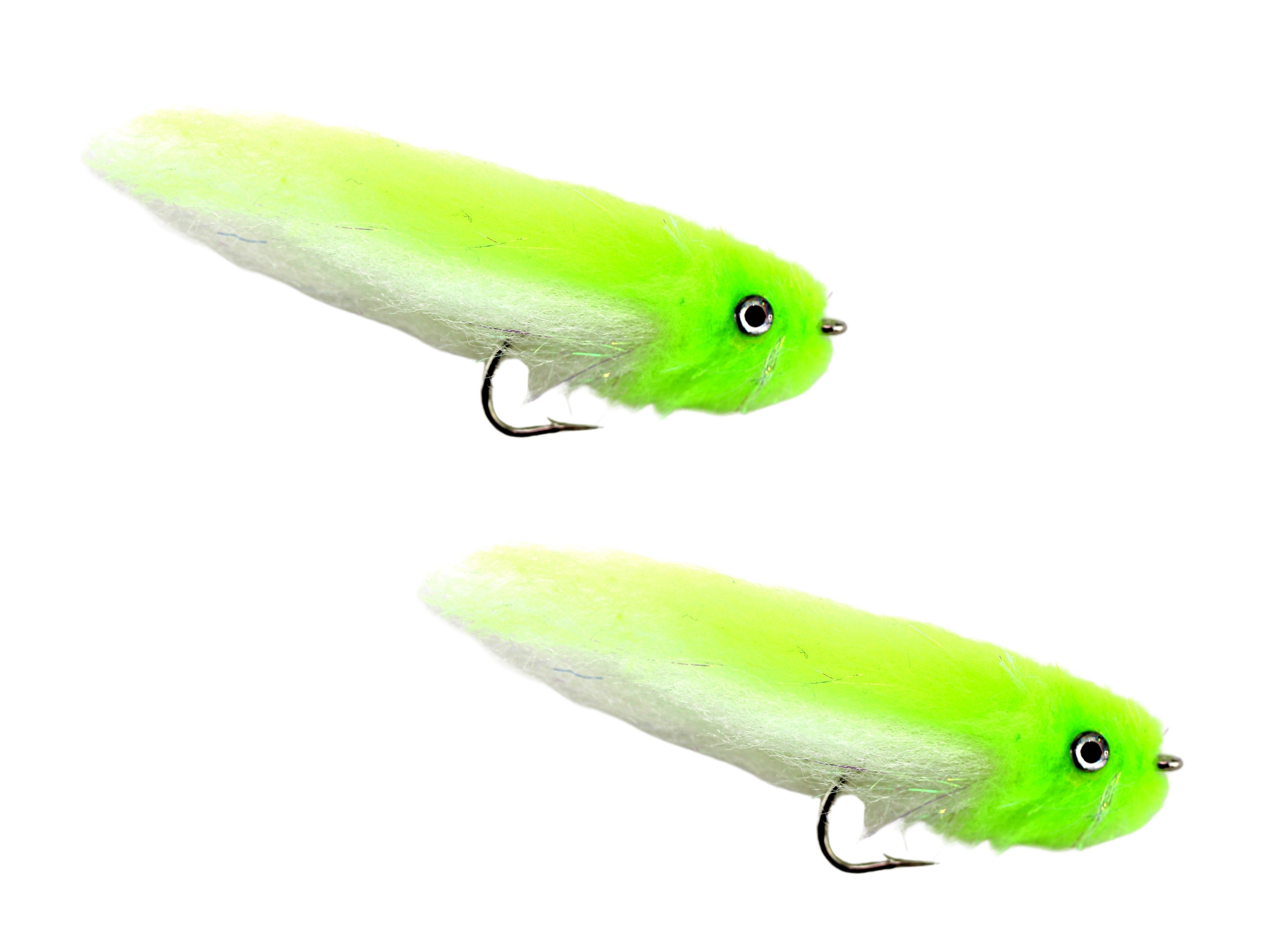 Chartreuse and White EP Fly, size 2/0, Qty. 2