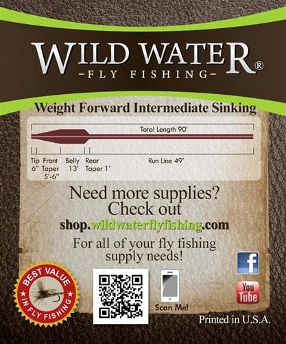 Wild Water Fly Fishing Weight Forward 7 Weight Intermediate Sinking Fly Line
