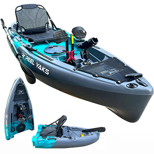 9.5ft Modular Raptor Pedal Fishing Kayak | Fin Drive | Super Lightweight, 400lbs Capacity | Easy to Store - Easy to Carry |No roof Racks - No Wall Racks | Adults Youths Kids