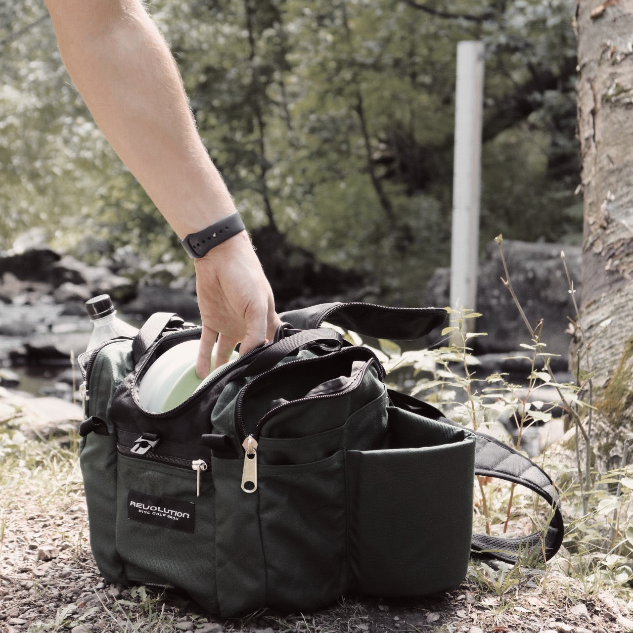 Revolution Mini Deluxe V3 Disc Golf Bag - Olive Green - Gotta Go Gotta Throw