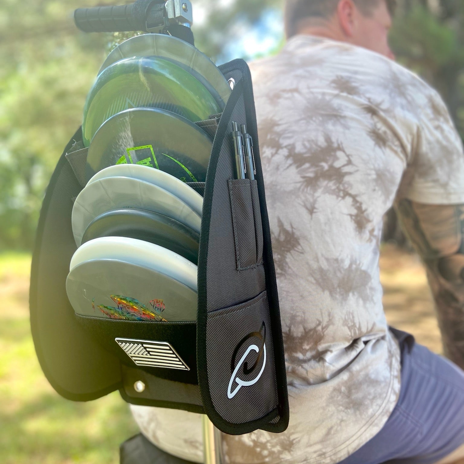 DISCOLOGY Putter Pouch | 8 Disc Capacity | Disc Golf Cart Putter Pouch | Velcro Patch for Customization | Disc Golf Accessories - Gotta Go Gotta Throw