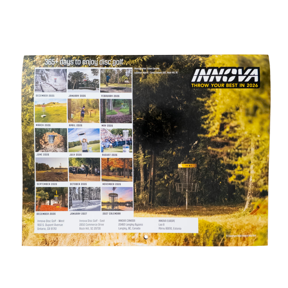 Innova 2026 Disc Golf Calendar