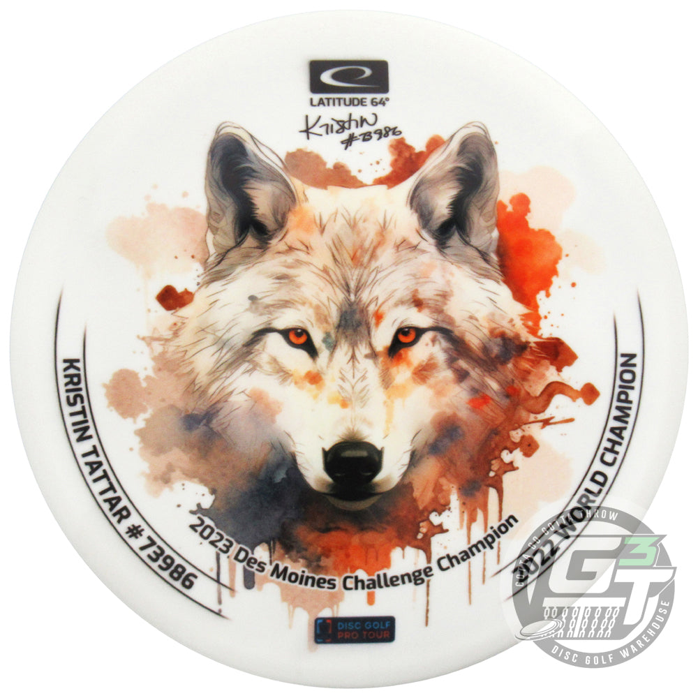 Latitude 64 Limited Edition Kristin Tattar 2023 Des Moines Challenge DyeMax Gold Claymore Midrange Golf Disc